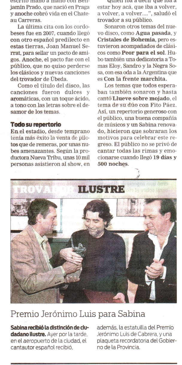 EMOTIVO SHOW DE SABINA EN CORDOBA